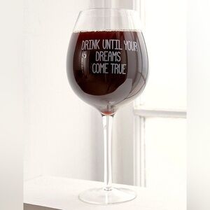Urban Outfitters Drink Until Your Dreams Come True XL Wine Glass Big 25oz 750ML